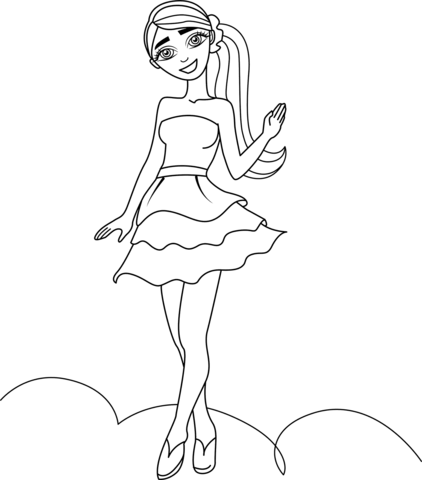 Barbie Girl Coloring Page